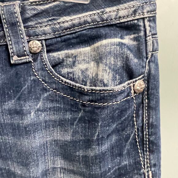 Miss Me Signature Rise Bootcut Jeans Size 29 Bling Y2K Grunge Flap Pockets - Picture 4 of 8